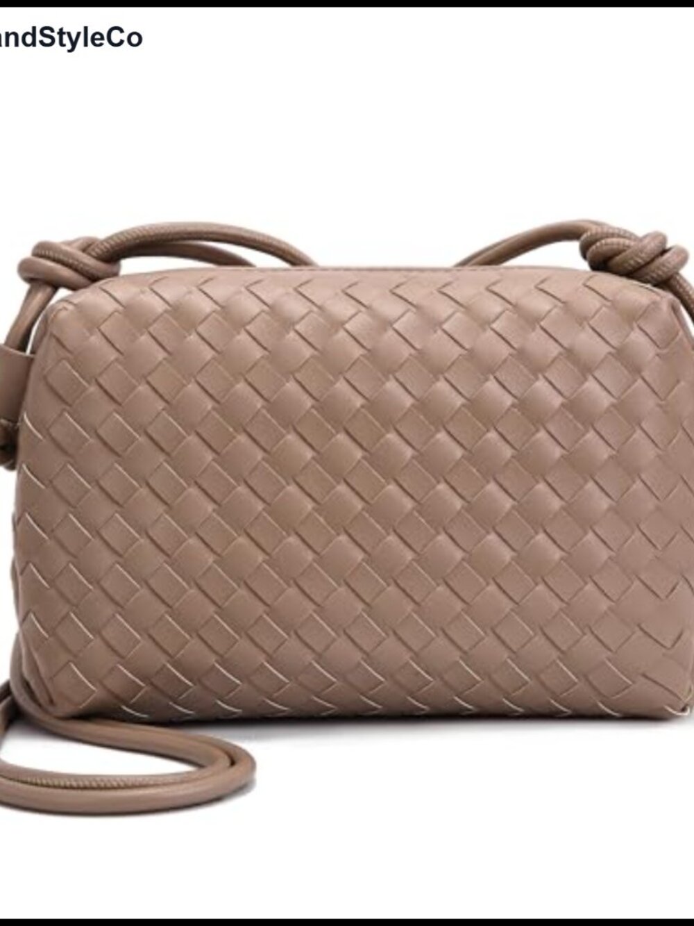 Handwoven Vegan Leather Crossbody Bag for Women, Lightweight Faux Leather Purse